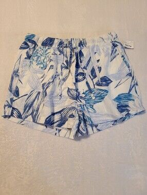 C&C California 100% Linen Floral Printed High Waist Casual Shorts Size M